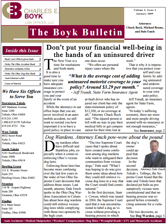 January 2009 Boyk Bulletin