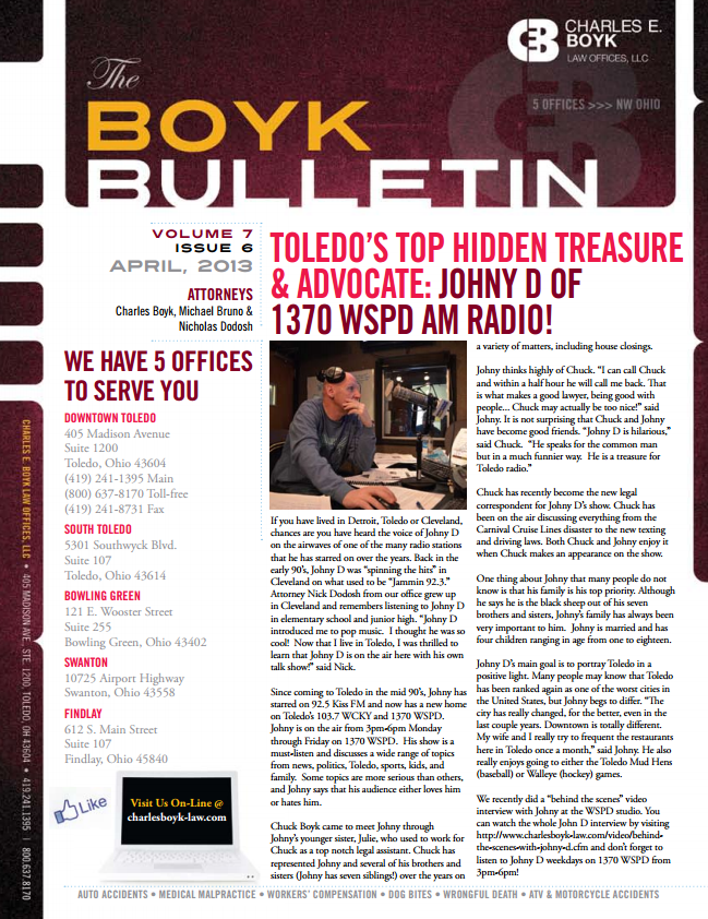 April 2013 Boyk Bulletin