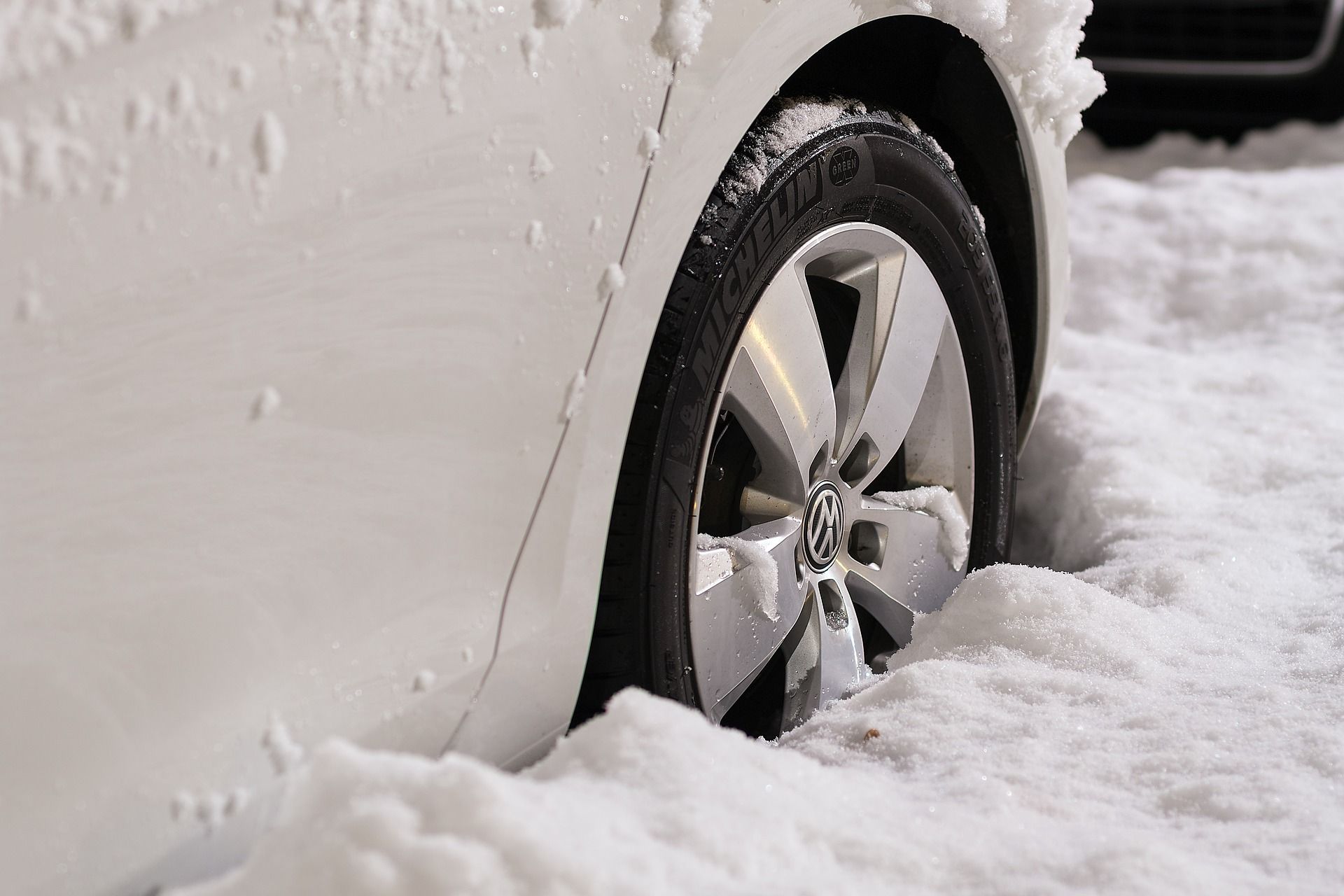 Car Accident From Reduced Visibility Of Snow