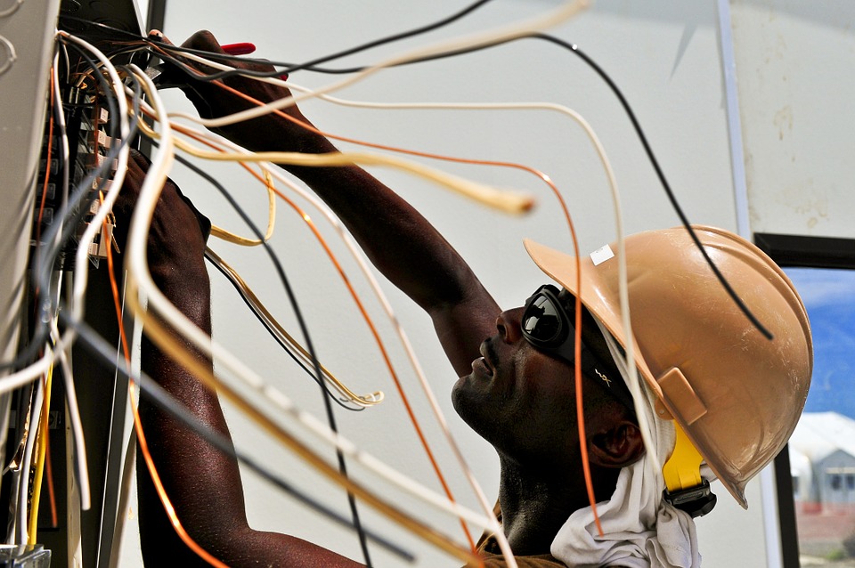 Wiring Electrical Electrician Worker Wires Man