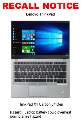 Lenovo ThinkPad Laptops Recalled Due to Fire Hazard