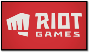 Riot Games Logo with red background and white letters