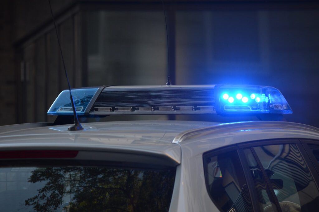 close up of police lights