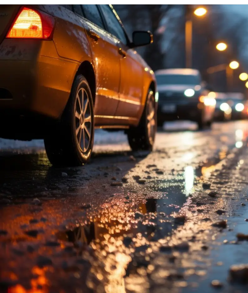 car under the rain